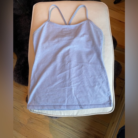 Lululemon Power Y Tank Size 10 Heathered Lavender Dusk - Picture 2 of 5
